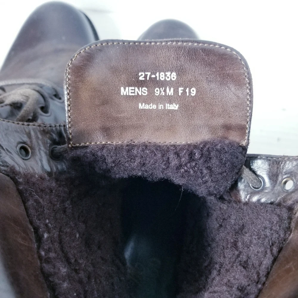 J&M 1850 MEN'S ITALY SHEARLING BOOTS SIZE 9.5